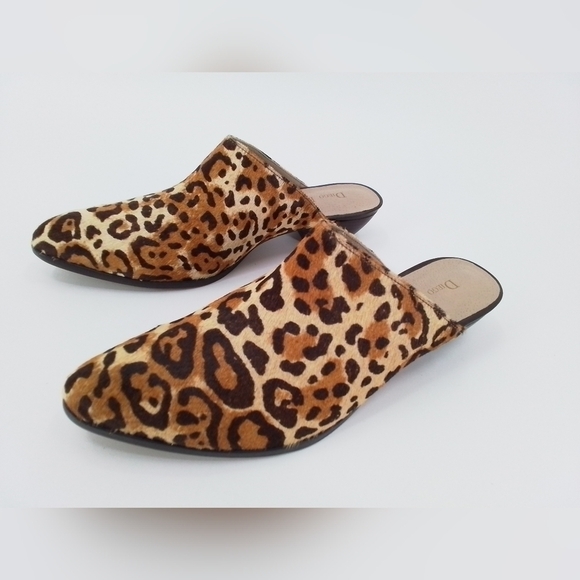 NEW Diego Di Lucca CLOVE Leopard Leather & FUR Mules Boot Clogs Women sz 7.5 M - Picture 2 of 7